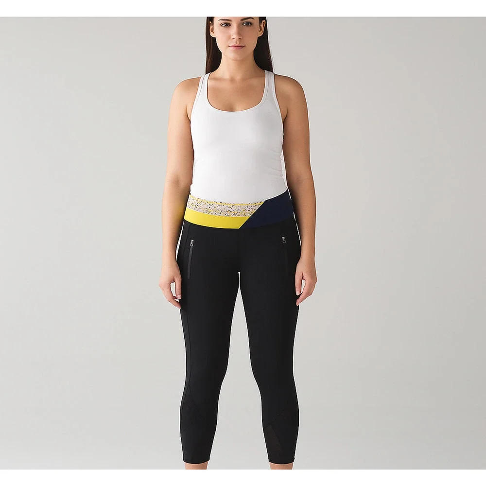 Lululemon Inspire Tight II Mesh 6 Black Quilt 29 Luxtreme Run Leggings